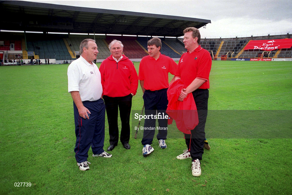 30 August 1999; Cork selectors, from left, Seanie O'Leary, Fred Sheehy, Tom Cashman and Johnny Crowley during a training session, at Páirc Uí Chaoimh in Cork, in advance of the Guinness All-Ireland Senior Hurling Championship Final. Photo by Brendan Moran/Sportsfile