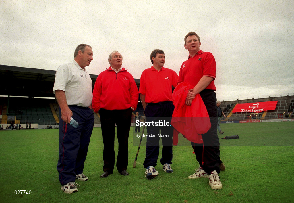 30 August 1999; Cork selectors, from left, Seanie O'Leary, Fred Sheehy, Tom Cashman and Johnny Crowley during a training session, at Páirc Uí Chaoimh in Cork, in advance of the Guinness All-Ireland Senior Hurling Championship Final. Photo by Brendan Moran/Sportsfile