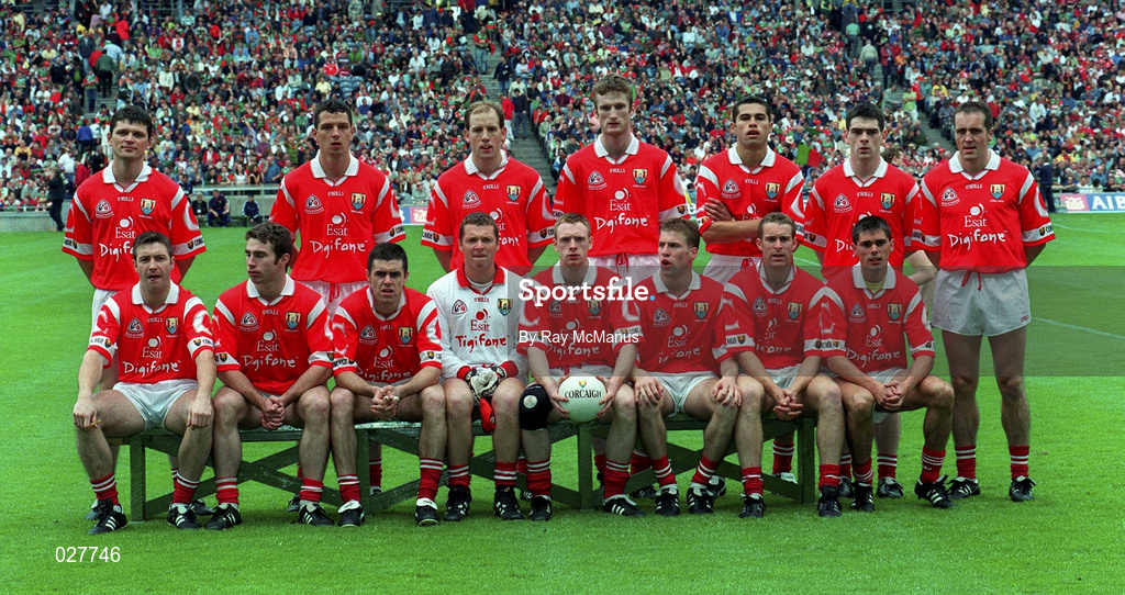 22 August 1999; The Cork team prior to the Bank of Ireland All-Ireland Senior Football Championship Semi-Final match between Cork and Mayo at Croke Park in Dublin. Photo by Ray McManus/Sportsfile