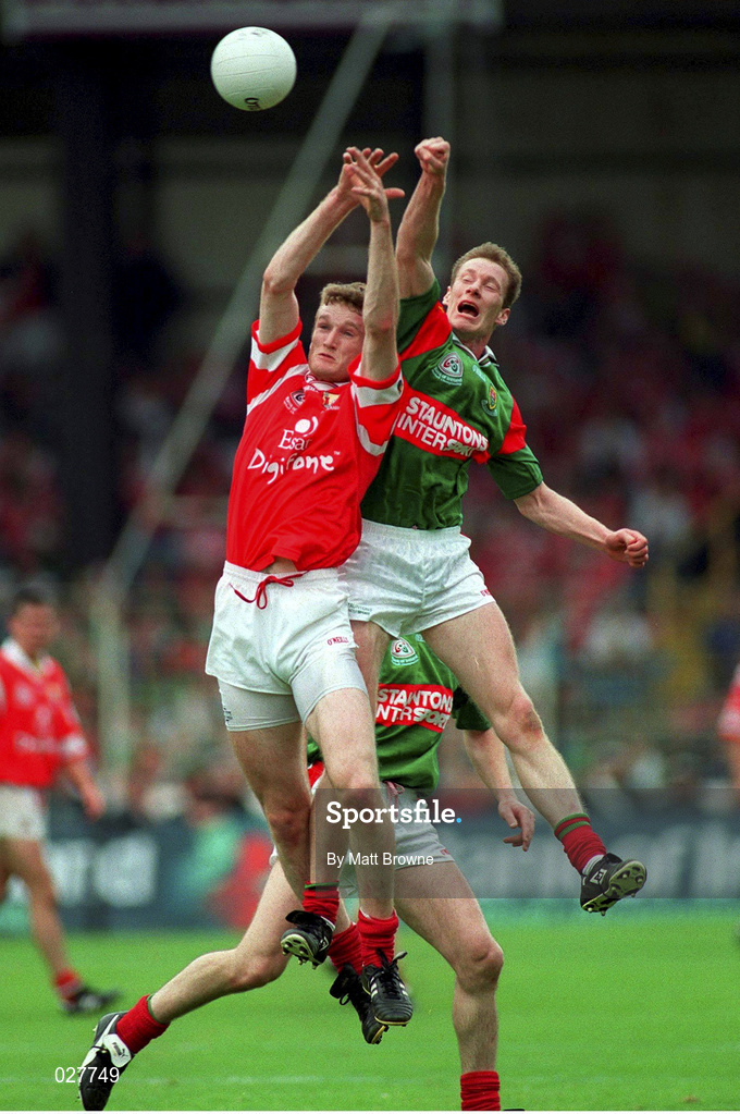 22 August 1999; Nicholas Murphy of Cork in action against James Nallen of Mayo during the Bank of Ireland All-Ireland Senior Football Championship Semi-Final match between Cork and Mayo at Croke Park in Dublin. Photo by Matt Browne/Sportsfile