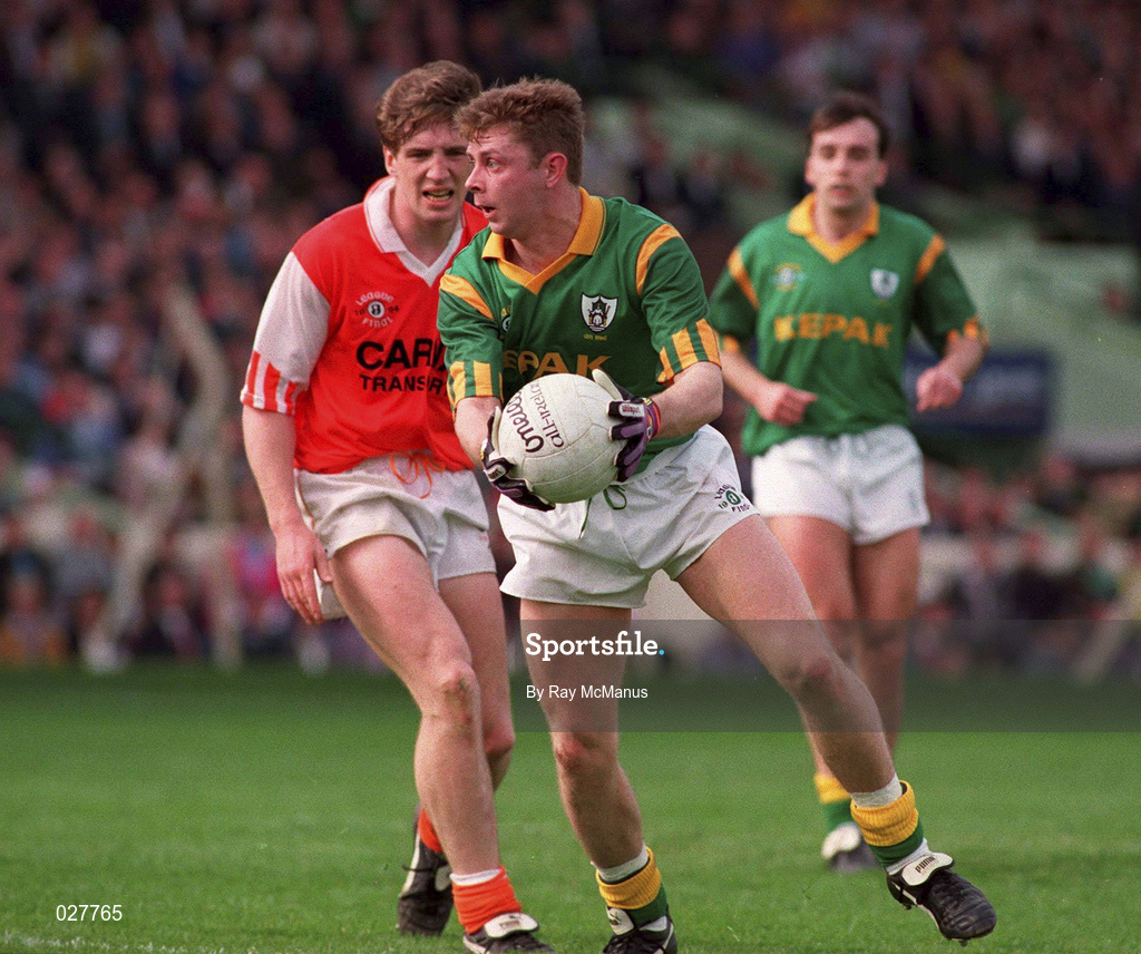1 May 1994; Cormac Murphy of Meath in action against Kieran McGeeney of Armagh during the Church & General National Football League Final between Armagh and Meath at Croke Park in Dublin. Photo by Ray McManus/Sportsfile