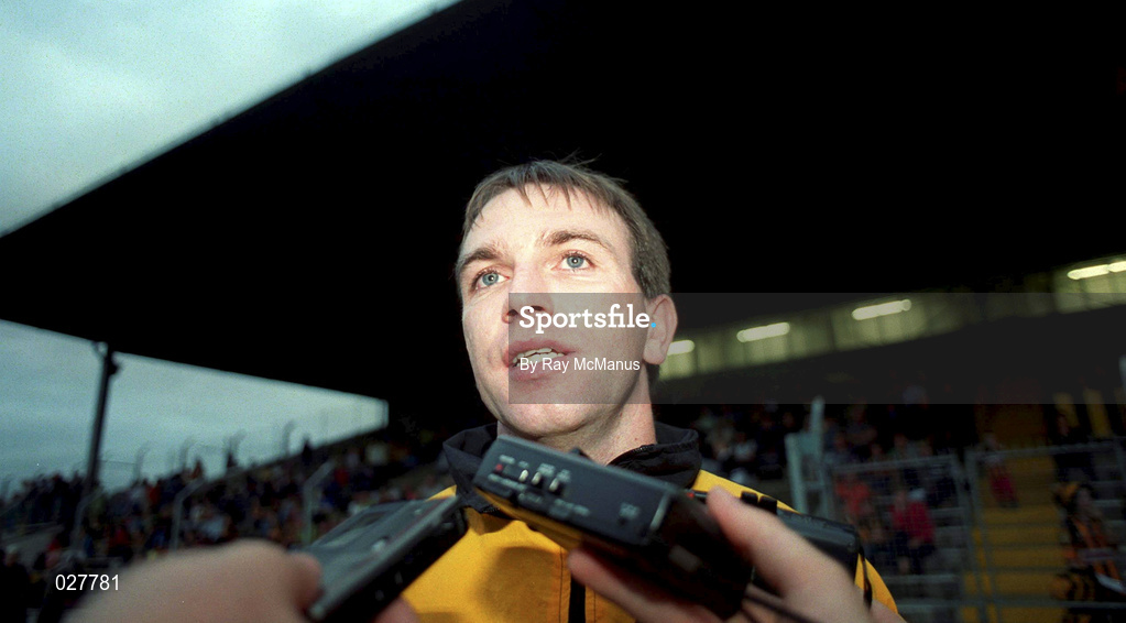 1 September 1999; Kilkenny's DJ Carey speaks to the press during a training session, at Nowlan Park, Kilkenny, in advance of the Guinness All-Ireland Senior Hurling Championship Final. Photo by Ray McManus/Sportsfile