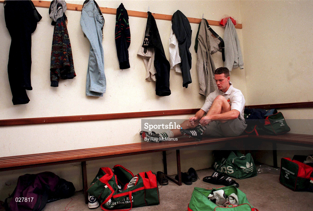 3 September 1996; Mayo's David Brady prepares for a training session, at McHale Park in Castlebar, in advance of the Bank of Ireland All-Ireland Senior Football Championship Final. Photo by Ray McManus/Sportsfile
