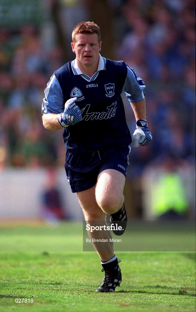 1 August 1999; Dublin goalkeeper David Byrne during the Bank of Ireland Leinster Senior Football Championship Final between Meath and Dublin at Croke Park in Dublin. Photo by Brendan Moran/Sportsfile