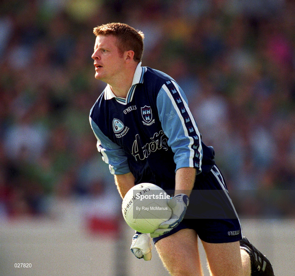 1 August 1999; Dublin goalkeeper David Byrne during the Bank of Ireland Leinster Senior Football Championship Final between Meath and Dublin at Croke Park in Dublin. Photo by Ray McManus/Sportsfile