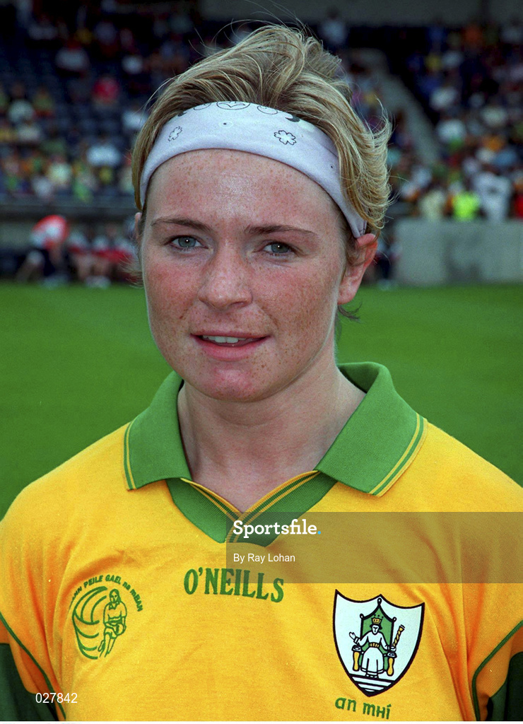 4 September 1999; Meath captain Deborah Mangan during the All-Ireland Senior Ladies Football Championship Semi-Final between Mayo and Meath at Parnell Park in Dublin. Photo by Ray Lohan/Sportsfile