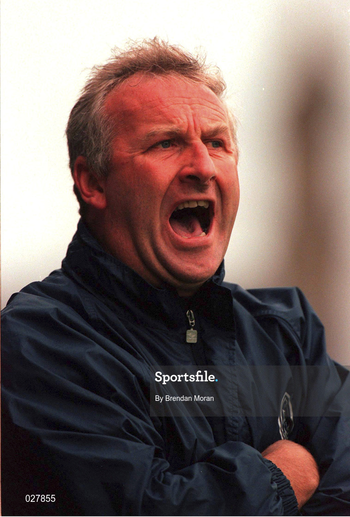 13 August 1999; Shelbourne manager Dermot Keely during the Eircom League Premier Division match between Shelbourne and Galway United at Tolka Park in Dublin. Photo by Brendan Moran/Sportsfile
