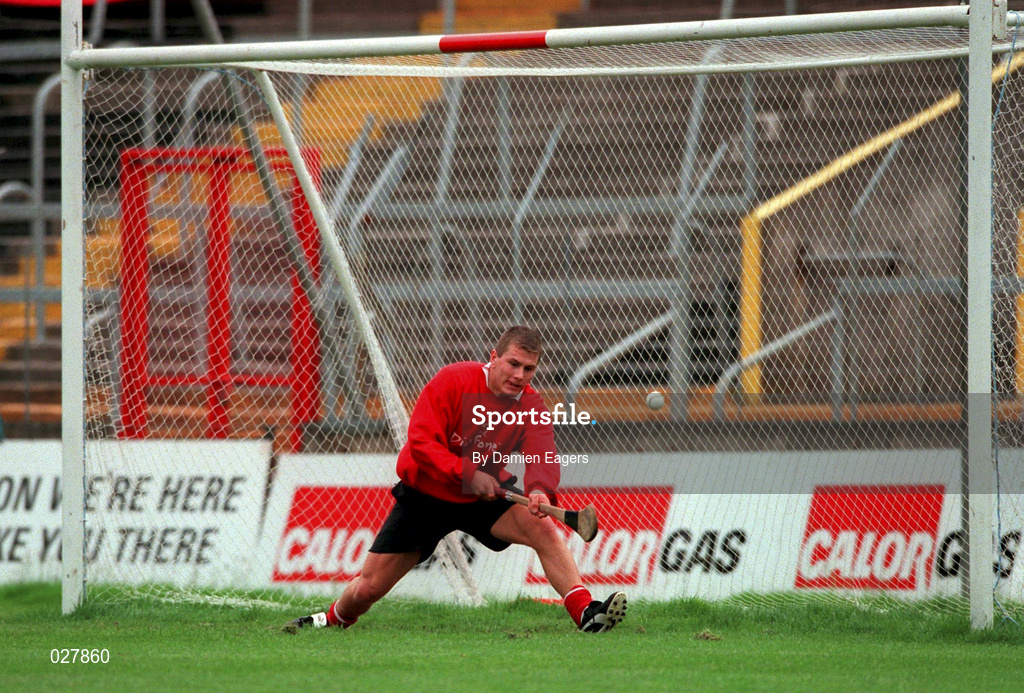 30 August 1999; Cork's Diarmuid O'Sullivan during a training session, at Páirc Uí Chaoimh in Cork, in advance of the Guinness All-Ireland Senior Hurling Championship Final. Photo by Damien Eagers/Sportsfile