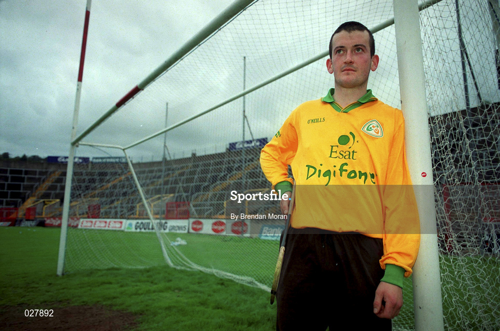 30 August 1999; Cork goalkeeper Donal Óg Cusack poses for a portrait during a press night, at Páirc Uí Chaoimh in Cork, in advance of the Guinness All-Ireland Senior Hurling Championship Final. Photo by Brendan Moran/Sportsfile