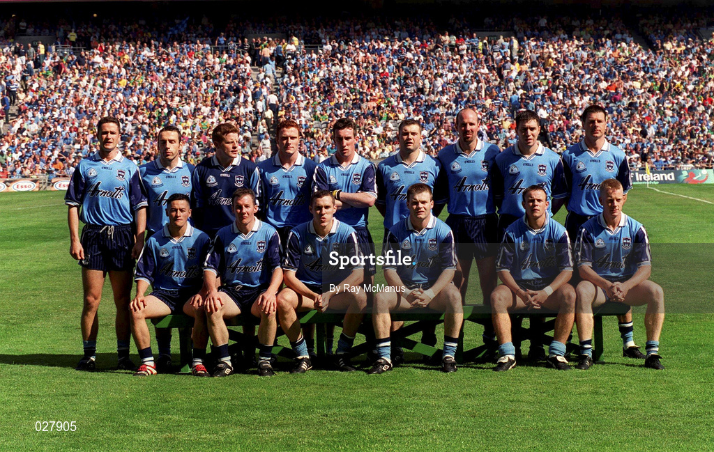 1 August 1999; The Dublin team prior to the Bank of Ireland Leinster Senior Football Championship Final between Meath and Dublin at Croke Park in Dublin. Photo by Ray McManus/Sportsfile