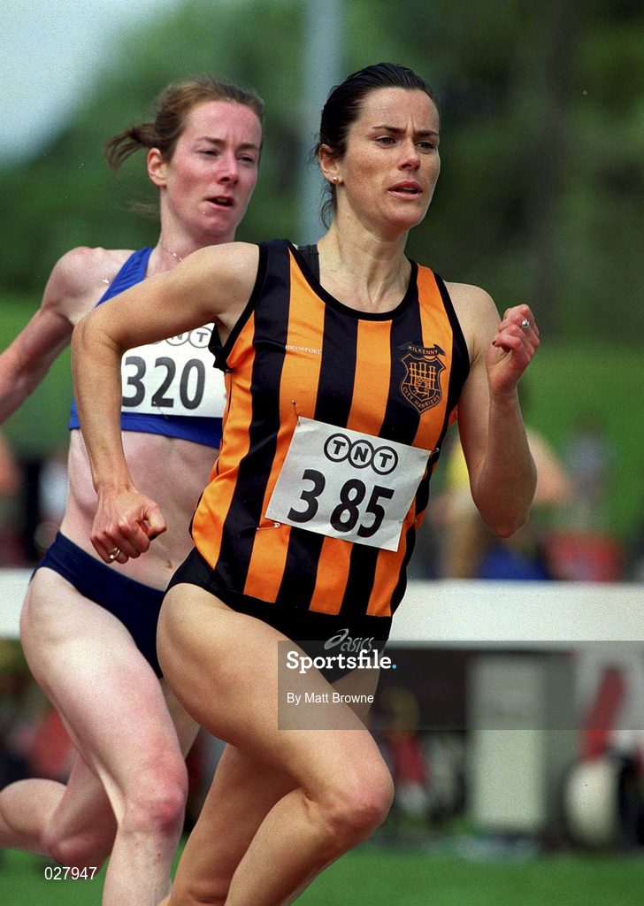 25 July 1999; Geraldine Nolan of Kilkenny City Harriers AC on her way to finishing third in the women's 800m event during day two of the TNT Irish National Senior Track & Field Championships at Santry Stadium in Dublin. Photo by Matt Browne/Sportsfile