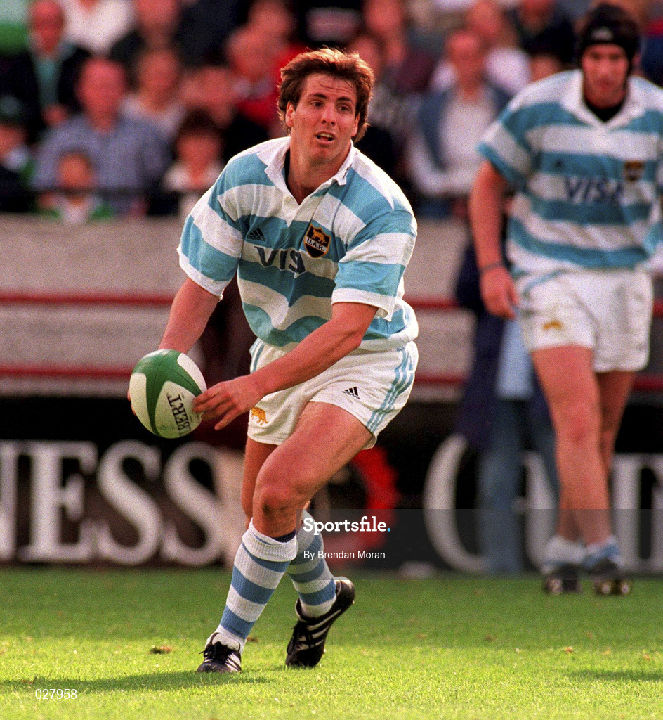 28 August 1999; Gonzalo Quesada of Argentina during the Rugby World Cup Warm-up match between Ireland and Argentina at Lansdowne Road in Dublin. Photo by Brendan Moran/Sportsfile