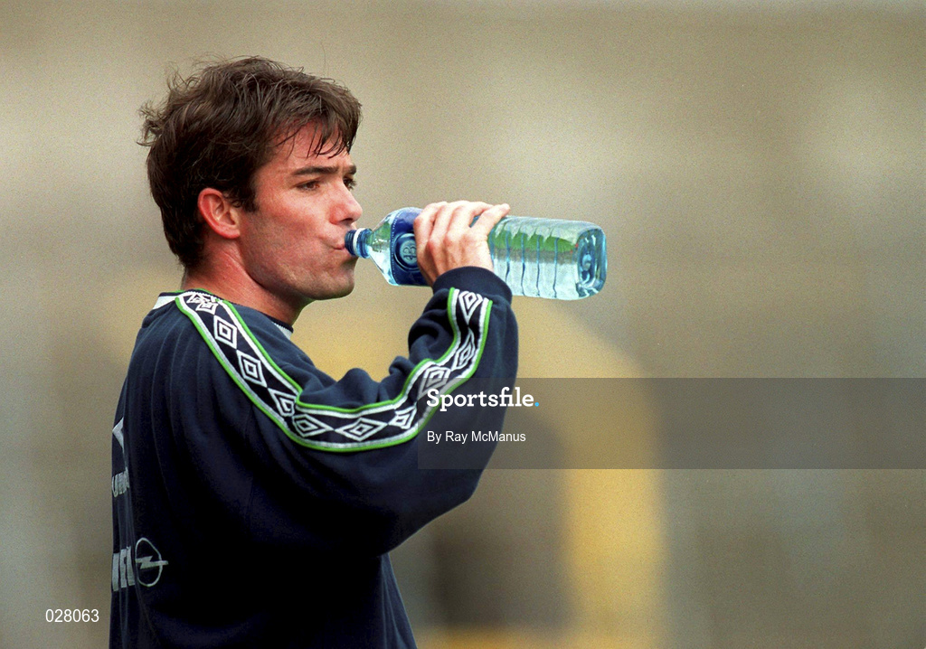 31 August 1999; Jeff Kenna during a Republic of Ireland training session at Lansdowne Road in Dublin. Photo by Ray McManus/Sportsfile