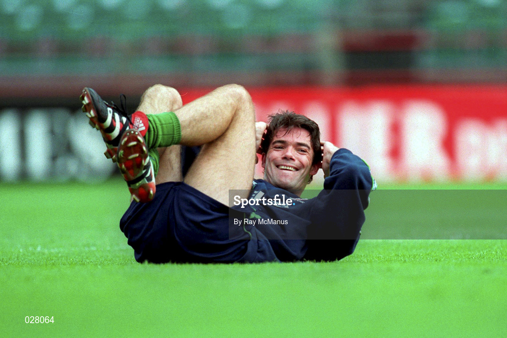 31 August 1999; Jeff Kenna during a Republic of Ireland training session at Lansdowne Road in Dublin. Photo by Ray McManus/Sportsfile