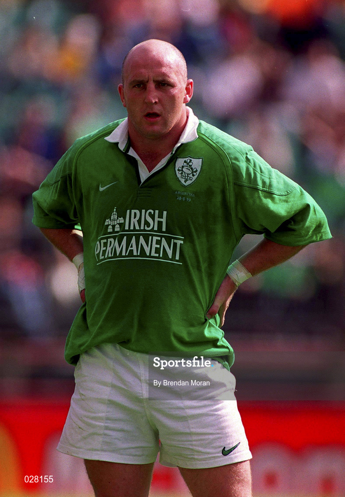 28 August 1999; Keith Wood of Ireland during the Rugby World Cup Warm-up match between Ireland and Argentina at Lansdowne Road in Dublin. Photo by Brendan Moran/Sportsfile