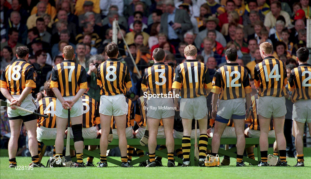 15 August 1999; Kilkenny players pose for their team photograph prior to the Guinness All-Ireland Senior Hurling Championship Semi-Final match between Kilkenny and Clare at Croke Park in Dublin. Photo by Ray McManus/Sportsfile