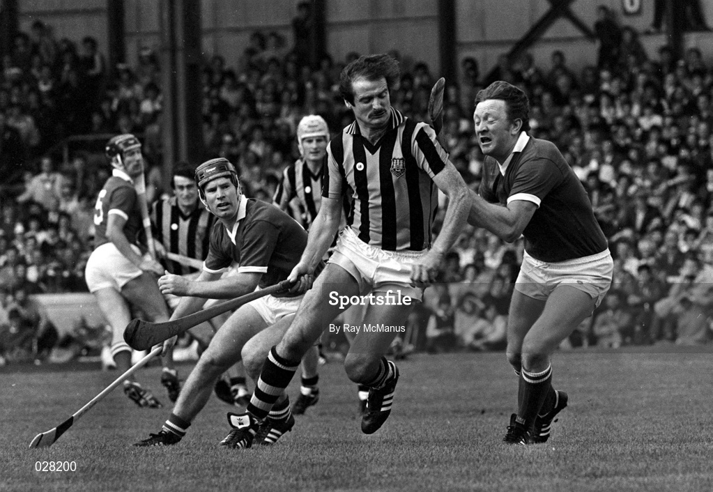 2 September 1983; Kilkenny's Billy Fitzpatrick in action against John Crowley of Cork during the All-Ireland Senior Hurling Championship Final between Kilkenny and Cork at Croke Park in Dublin. Photo by Ray McManus/Sportsfile