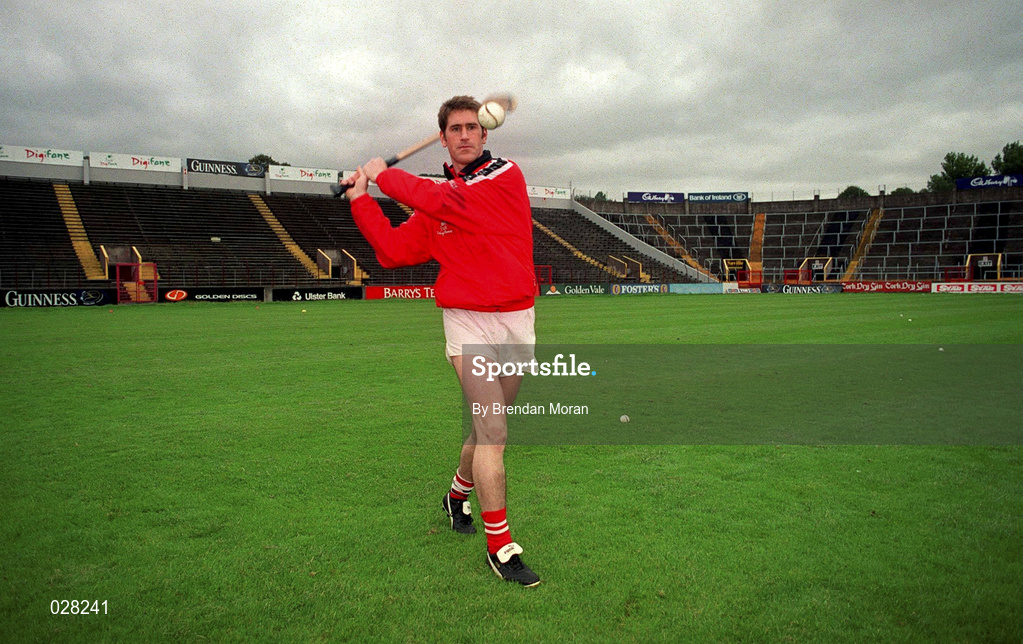 30 August 1999; Cork captain Mark Landers during a training session, at Páirc Uí Chaoimh in Cork, in advance of the Guinness All-Ireland Senior Hurling Championship Final. Photo by Brendan Moran/Sportsfile