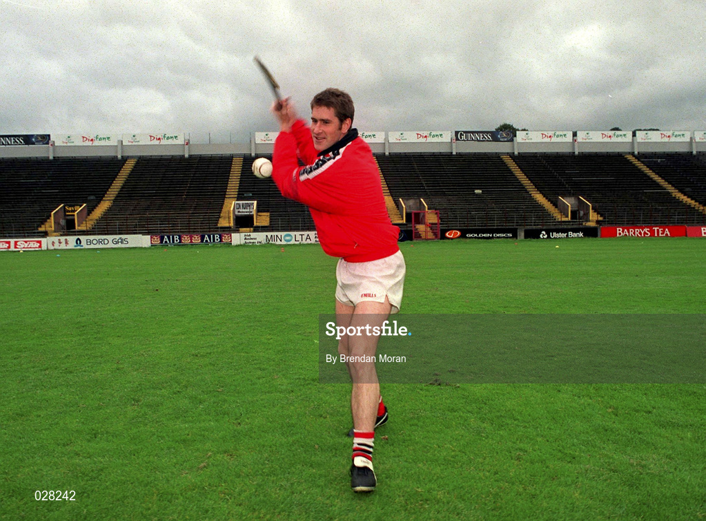 30 August 1999; Cork captain Mark Landers during a training session, at Páirc Uí Chaoimh in Cork, in advance of the Guinness All-Ireland Senior Hurling Championship Final. Photo by Brendan Moran/Sportsfile