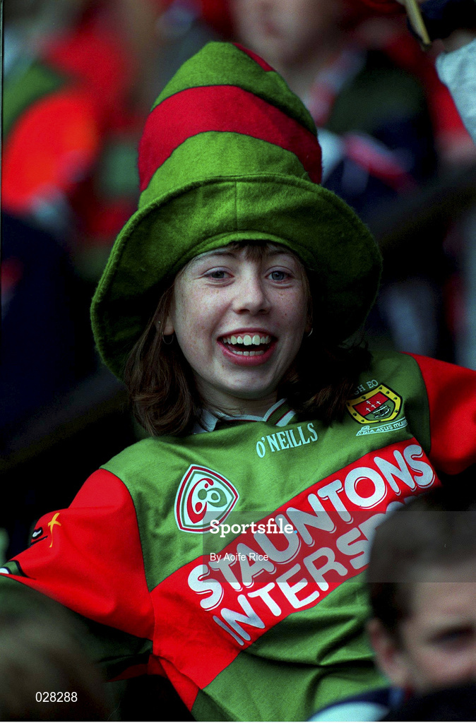 22 August 1999; A Mayo supporter during the Bank of Ireland All-Ireland Senior Football Championship Semi-Final match between Cork and Mayo at Croke Park in Dublin. Photo by Aoife Rice/Sportsfile
