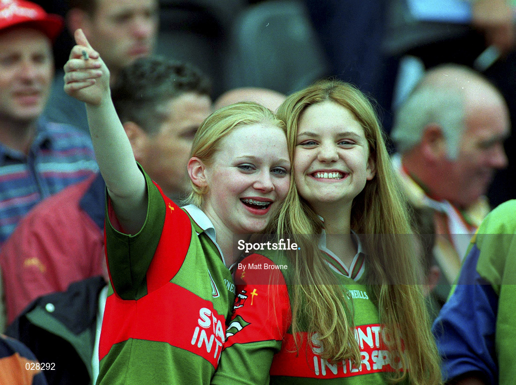 22 August 1999; Mayo supporters before the start of the Bank of Ireland All-Ireland Senior Football Championship Semi-Final match between Cork and Mayo at Croke Park in Dublin. Photo by Matt Browne/Sportsfile