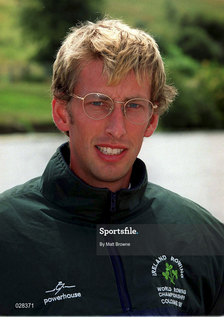 14 July 1999; Rower Neville Maxwell on his return from the recent World Rowing Cup III in Lucerne, where he and Tony O'Connor, not pictured, won gold in the Lightweight Pair event, at the Neptune Rowing Club in Dublin. Photo by Matt Browne/Sportsfile