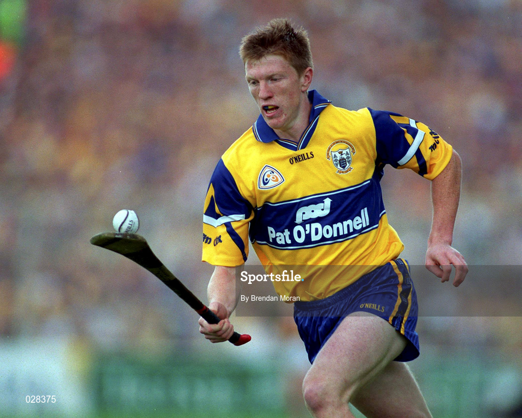 15 August 1999; Niall Gilligan of Clare during the Guinness All-Ireland Senior Hurling Championship Semi-Final match between Kilkenny and Clare at Croke Park in Dublin. Photo by Brendan Moran/Sportsfile