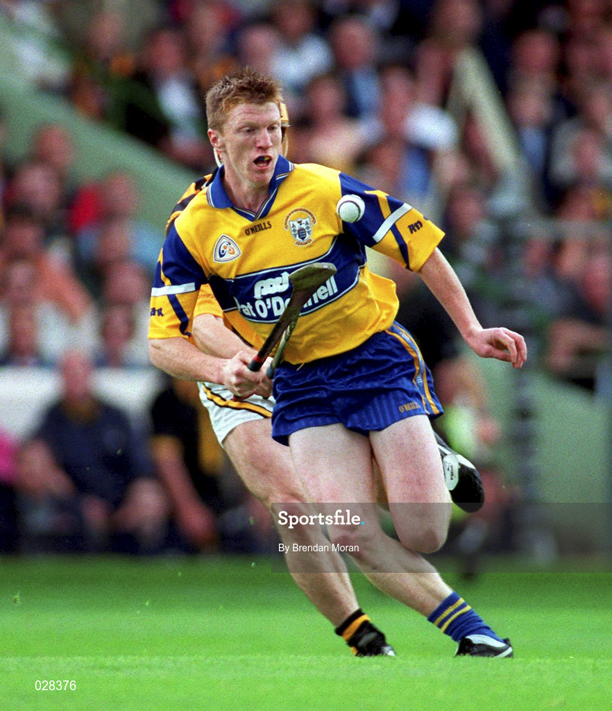 15 August 1999; Niall Gilligan of Clare during the Guinness All-Ireland Senior Hurling Championship Semi-Final match between Kilkenny and Clare at Croke Park in Dublin. Photo by Brendan Moran/Sportsfile