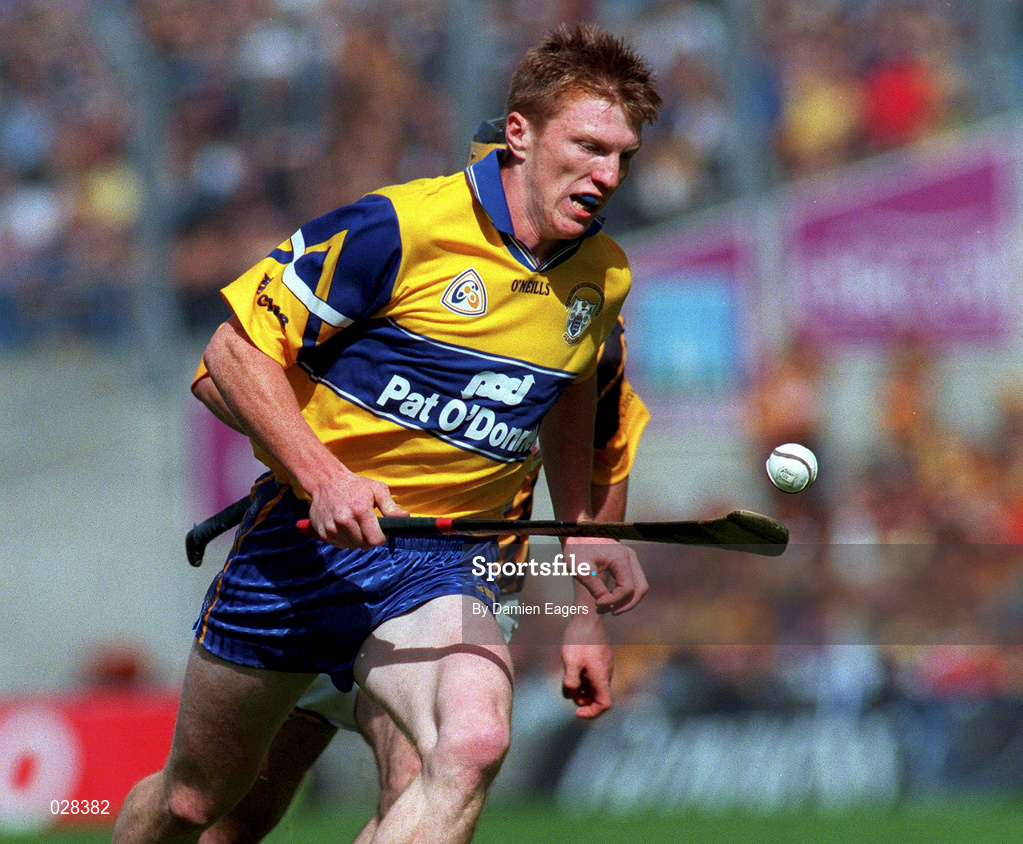 15 August 1999; Niall Gilligan of Clare during the Guinness All-Ireland Senior Hurling Championship Semi-Final match between Kilkenny and Clare at Croke Park in Dublin. Photo by Damien Eagers/Sportsfile