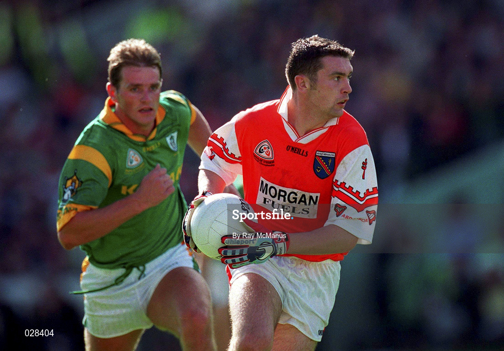 29 August 1999; Oisin McConville of Armagh during the Bank of Ireland All-Ireland Senior Football Championship Semi-Final match between Meath and Armagh at Croke Park in Dublin. Photo by Ray McManus/Sportsfile