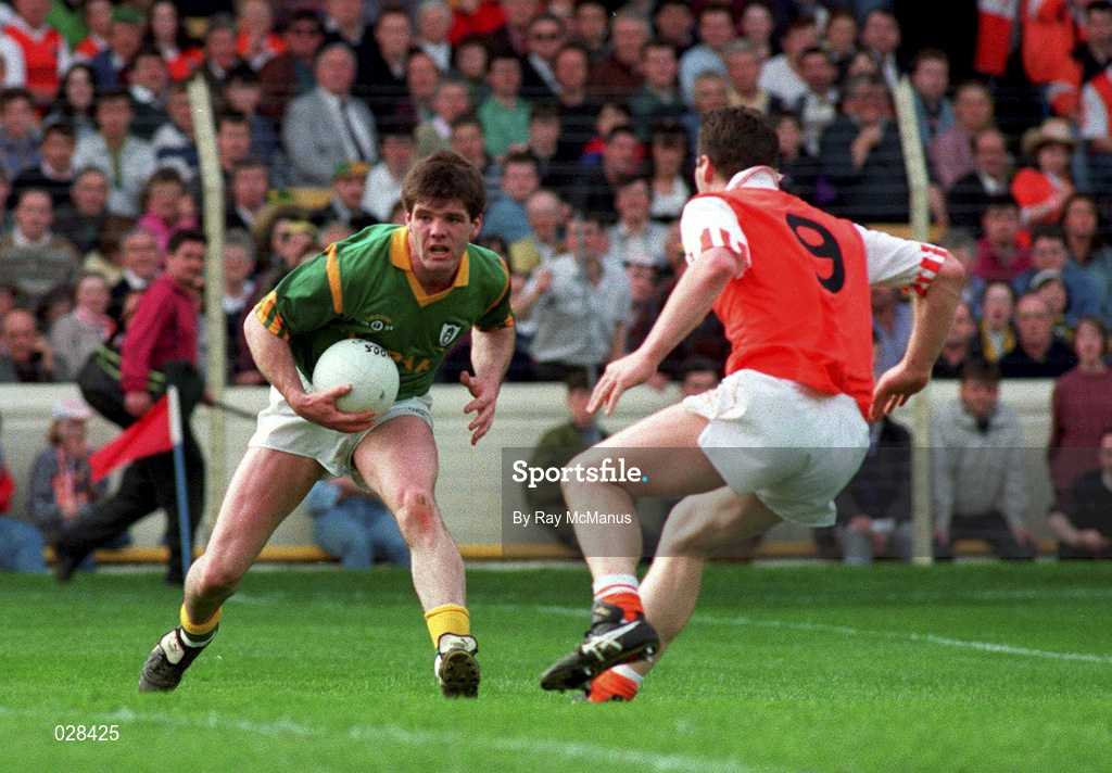1 May 1994; PJ Gillic of Meath in action against Jarlath Burns of Armagh during the Church & General National Football League Final between Armagh and Meath at Croke Park in Dublin. Photo by Ray McManus/Sportsfile
