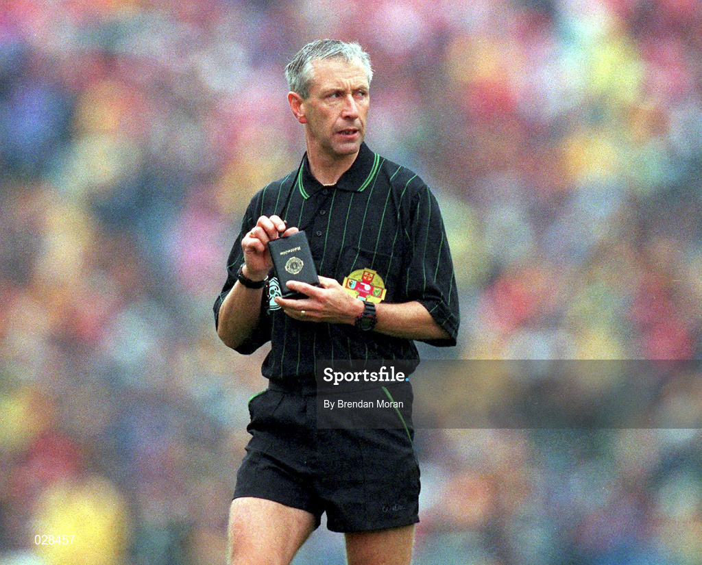 12 September 1999; Referee Pat O'Connor during the Guinness All-Ireland Senior Hurling Championship Final between Cork and Kilkenny at Croke Park in Dublin. Photo by Brendan Moran/Sportsfile