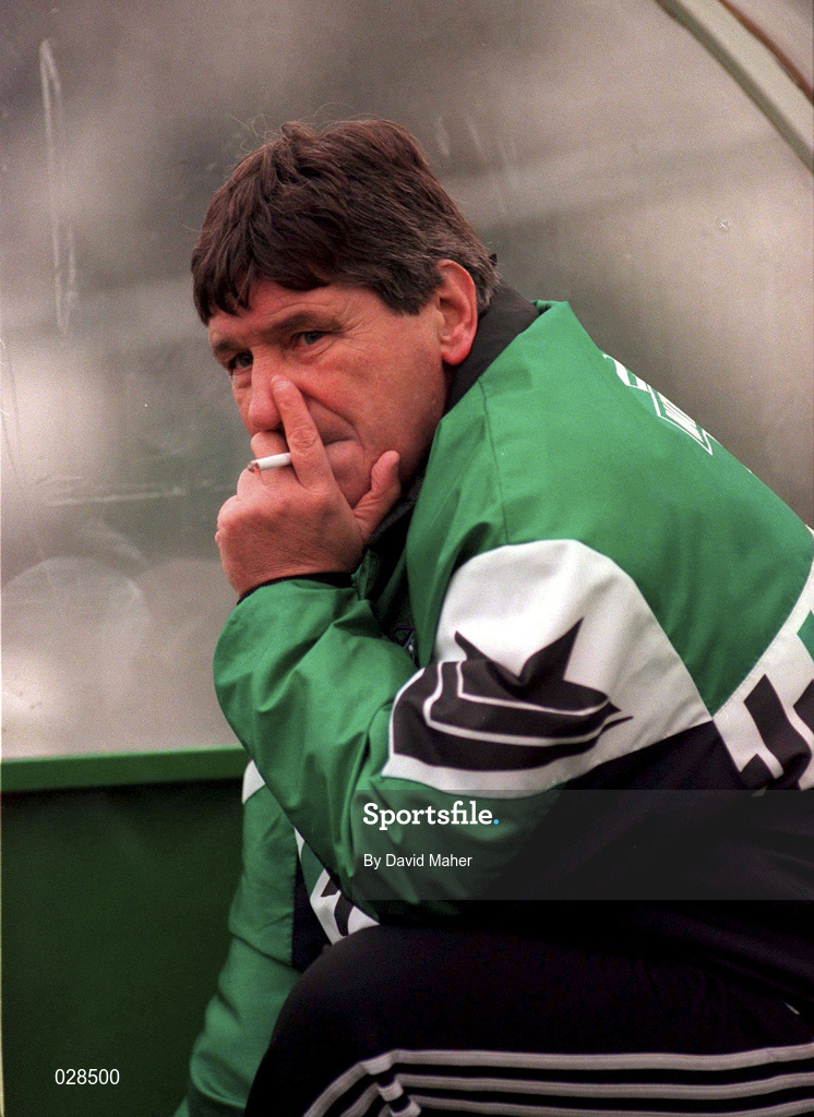 21 January 1996; Shamrock Rovers manager Ray Treacy during the Bord Gáis National League Premier Division match between Shamrock Rovers and Sligo Rovers at the RDS in Dublin. Photo by David Maher/Sportsfile