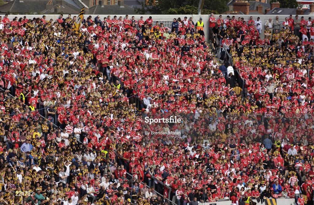 3 September 2006; Cork and Kilkenny fans on Hill 16. Guinness All-Ireland Senior Hurling Championship Final, Cork v Kilkenny, Croke Park, Dublin. Picture credit: Brendan Moran / SPORTSFILE