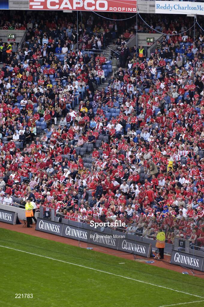 3 September 2006; Cork and Kilkenny fans in the Canal End. Guinness All-Ireland Senior Hurling Championship Final, Cork v Kilkenny, Croke Park, Dublin. Picture credit: Brendan Moran / SPORTSFILE
