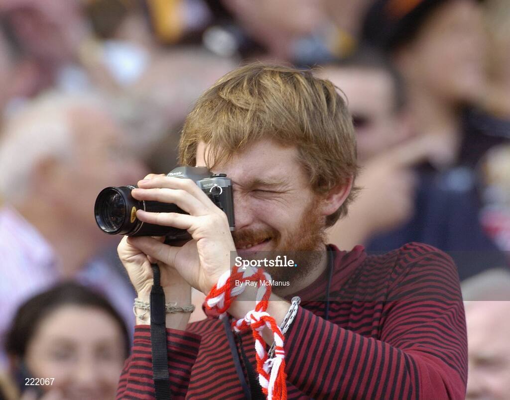 3 September 2006; A Cork supporter takes pictures before the game. Guinness All-Ireland Senior Hurling Championship Final, Cork v Kilkenny, Croke Park, Dublin. Picture credit: Ray McManus / SPORTSFILE