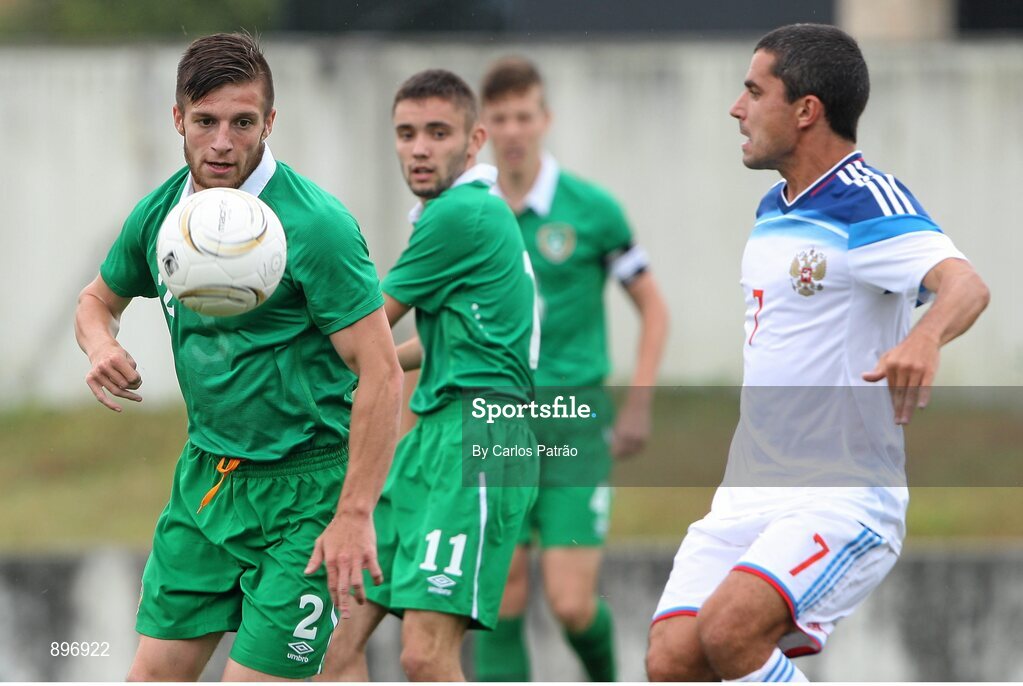 2 August 2014; Darragh Byrne, Ireland, in action against Alexey Chesmin, Russia. 2014 CPISRA Football 7-A-Side European Championship 3rd/4th Place Play-Off, Ireland v Russia, Maia, Portugal. Picture credit: Carlos Patrão / SPORTSFILE