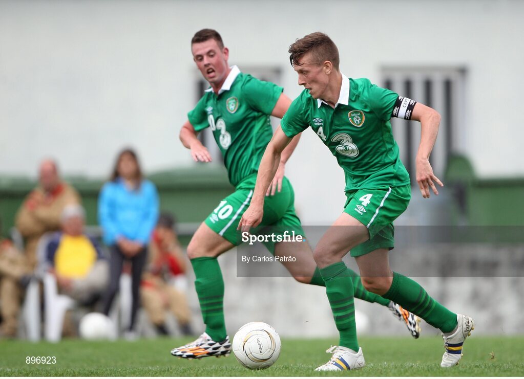 2 August 2014; Luke Evans, and Eric O'Flaherty, Ireland. 2014 CPISRA Football 7-A-Side European Championship 3rd/4th Place Play-Off, Ireland v Russia, Maia, Portugal. Picture credit: Carlos Patrão / SPORTSFILE