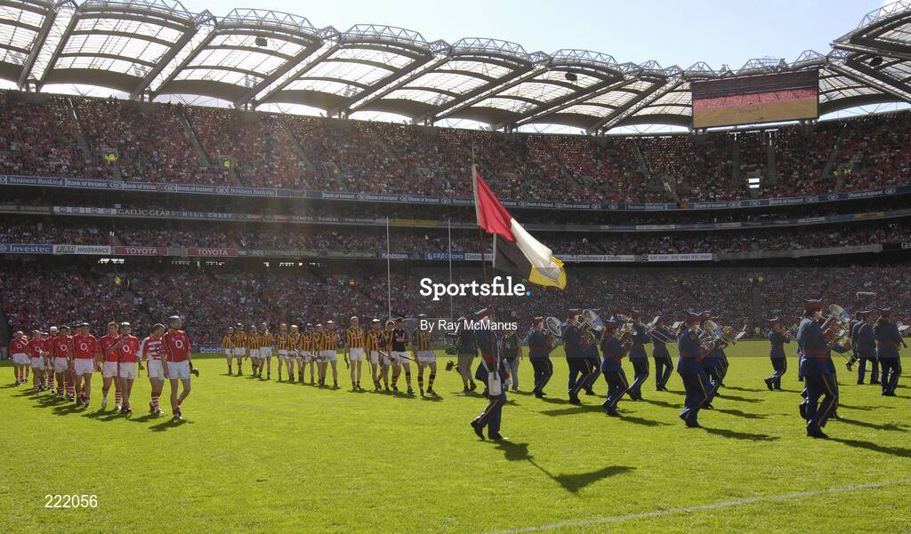 3 September 2006; The Cork and Kilkenny teams behind the Artane Band during the pre-match parade. Guinness All-Ireland Senior Hurling Championship Final, Cork v Kilkenny, Croke Park, Dublin. Picture credit: Ray McManus / SPORTSFILE