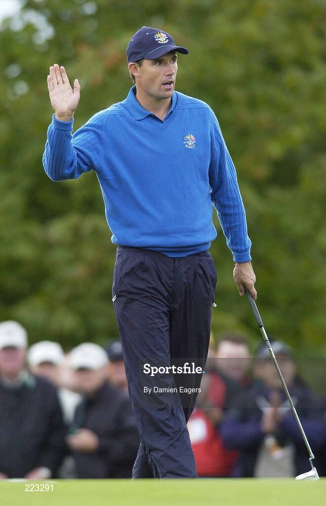 23 September 2006; Padraig Harrington, Team Europe 2006, reacts to a birdie putt on the 6th green during Saturday morning's four-ball matches. 36th Ryder Cup Matches, K Club, Straffan, Co. Kildare, Ireland. Picture credit: Damien Eagers / SPORTSFILE