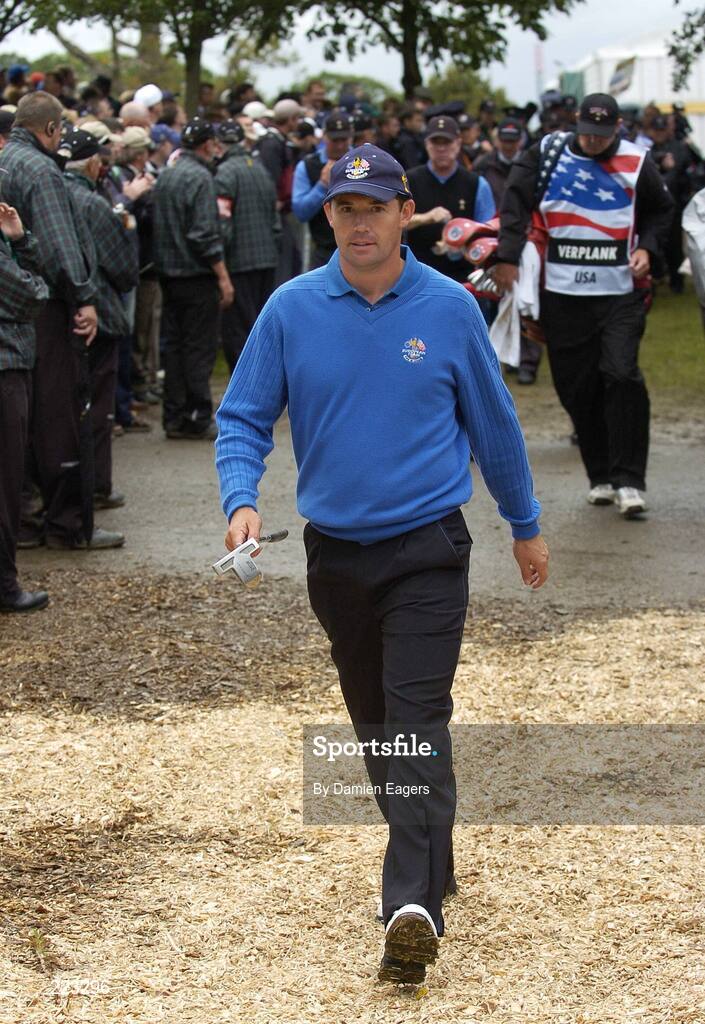 23 September 2006; Padraig Harrington, Team Europe 2006, walks from the 9th green during Saturday morning's four-ball matches. 36th Ryder Cup Matches, K Club, Straffan, Co. Kildare, Ireland. Picture credit: Damien Eagers / SPORTSFILE