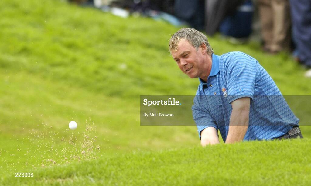 23 September 2006; Darren Clarke, Team Europe 2006, chips out of a bunker at the 10th green during Saturday morning's four-ball matches. 36th Ryder Cup Matches, K Club, Straffan, Co. Kildare, Ireland. Picture credit: Matt Browne / SPORTSFILE