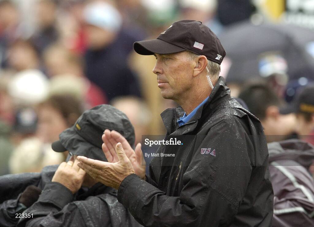 23 September 2006; Tom Lehman, Team USA 2006 captain, watches the action during Saturday morning's four-ball matches. 36th Ryder Cup Matches, K Club, Straffan, Co. Kildare, Ireland. Picture credit: Matt Browne / SPORTSFILE