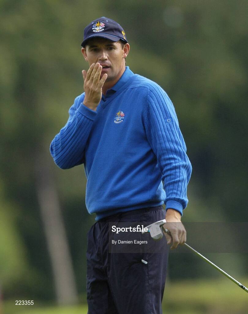 23 September 2006; Padraig Harrington, Team Europe 2006, reacts to a missed putt on the 16th green during Saturday morning's four-ball matches. 36th Ryder Cup Matches, K Club, Straffan, Co. Kildare, Ireland. Picture credit: Damien Eagers / SPORTSFILE