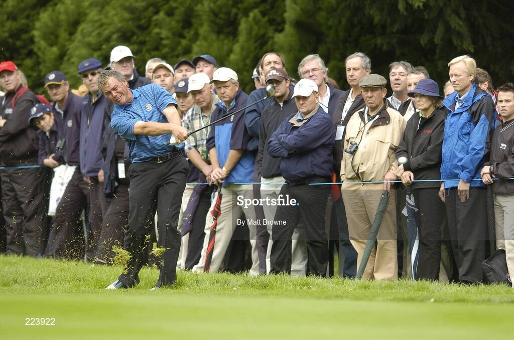 23 September 2006; Darren Clarke, Team Europe 2006, watches his second shot from the 10th fairway in action during Saturday morning's four-ball matches. 36th Ryder Cup Matches, K Club, Straffan, Co. Kildare, Ireland. Picture credit: Matt Browne / SPORTSFILE