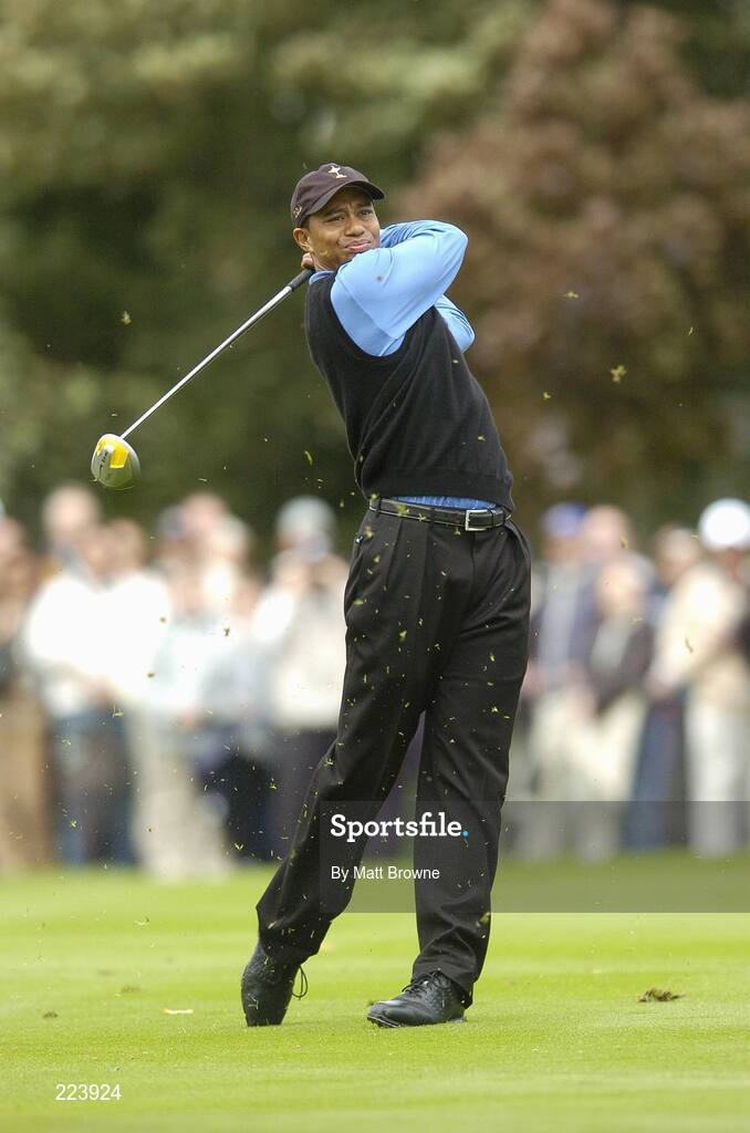 23 September 2006; Tiger Woods, Team USA 2006, watches his second shot from the 10th fairway during Saturday morning's four-ball matches. 36th Ryder Cup Matches, K Club, Straffan, Co. Kildare, Ireland. Picture credit: Matt Browne / SPORTSFILE