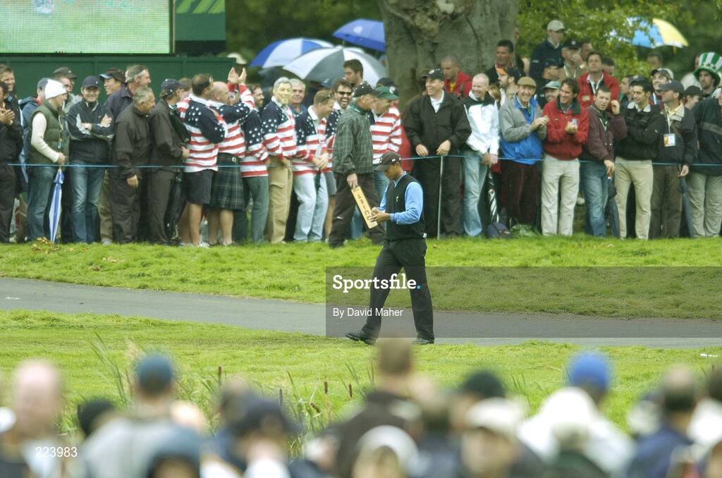 23 September 2006; Tiger Woods, Team USA 2006, walks down the 11th fairway during Saturday morning's four-ball matches. 36th Ryder Cup Matches, K Club, Straffan, Co. Kildare, Ireland. Picture credit: David Maher / SPORTSFILE