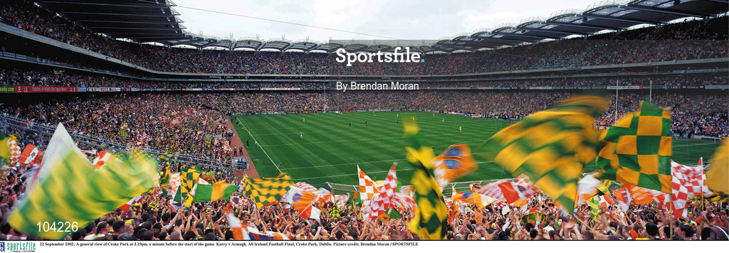 22 September 2002; A general view of Croke Park at 3.29pm, a minute before the start of the game, prior to the GAA Football All-Ireland Senior Championship Final match between Armagh and Kerry at Croke Park in Dublin. Photo by Brendan Moran/Sportsfile