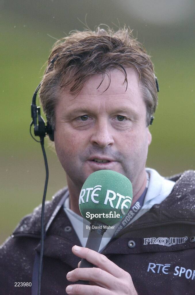 23 September 2006; Former golf professional Wayne Riley commentating for RTE radio during Saturday morning's four-ball matches. 36th Ryder Cup Matches, K Club, Straffan, Co. Kildare, Ireland. Picture credit: David Maher / SPORTSFILE