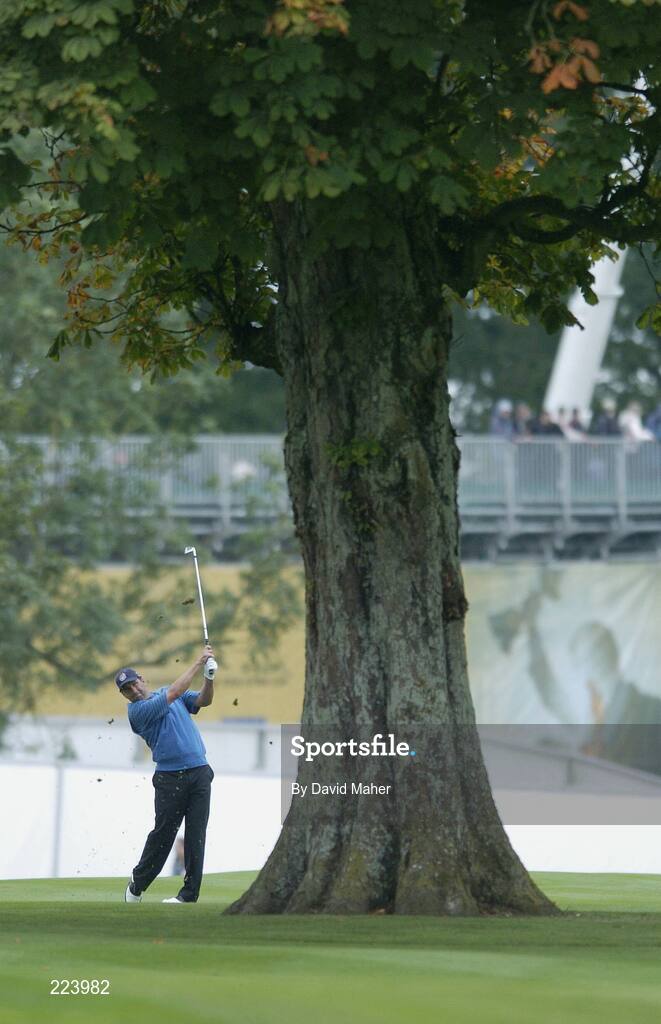 23 September 2006; Jose Maria Olazabal, Team Europe 2006, plays his second shot from the 9th fairway during Saturday morning's four-ball matches. 36th Ryder Cup Matches, K Club, Straffan, Co. Kildare, Ireland. Picture credit: David Maher / SPORTSFILE